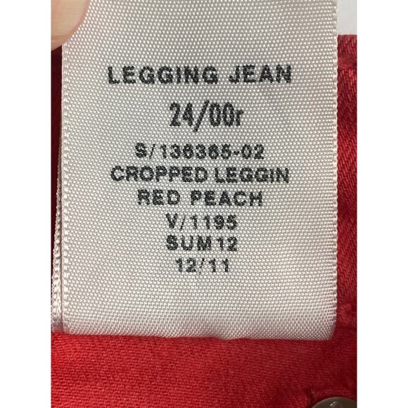 Gap 1969 Women's Red Peach Straight Cropped Legging Jeans Size 24/00 - Picture 6 of 12